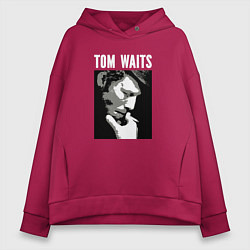 Толстовка оверсайз женская Tom Waits in abstract graphics, цвет: маджента