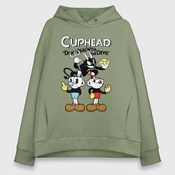 Толстовка оверсайз женская Cups and devil, цвет: авокадо