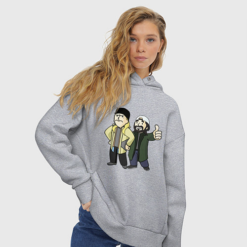 Женское худи оверсайз Vault Jay and silent Bob / Меланж – фото 3