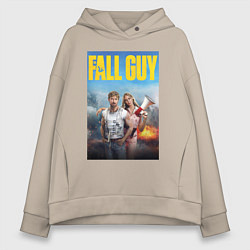 Толстовка оверсайз женская Ryan Gosling and Emily Blunt the fall guy, цвет: миндальный