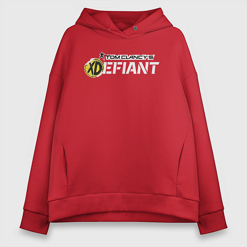 Женское худи оверсайз Xdefiant logo / Красный – фото 1