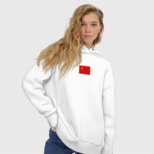 Женское худи оверсайз Советы минимализм / Белый – фото 3