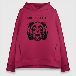 Толстовка оверсайз женская Architects - rock panda, цвет: маджента