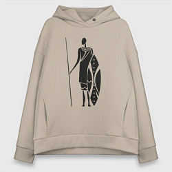 Толстовка оверсайз женская Африканец, цвет: миндальный