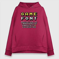 Толстовка оверсайз женская Game font, цвет: маджента