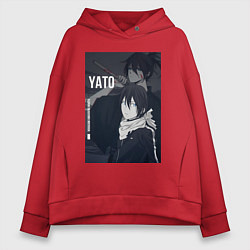Толстовка оверсайз женская Бездомный бог Ято, цвет: красный