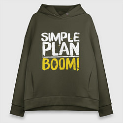 Толстовка оверсайз женская Simple plan - boom, цвет: хаки