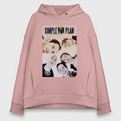Толстовка оверсайз женская Simple plan - all, цвет: пыльно-розовый