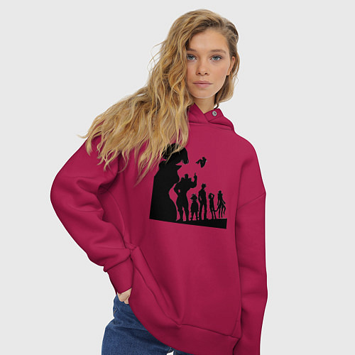 Женское худи оверсайз Команда Семь смертных грехов / Маджента – фото 3