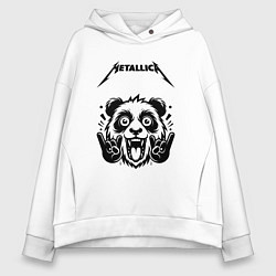 Толстовка оверсайз женская Metallica - rock panda, цвет: белый