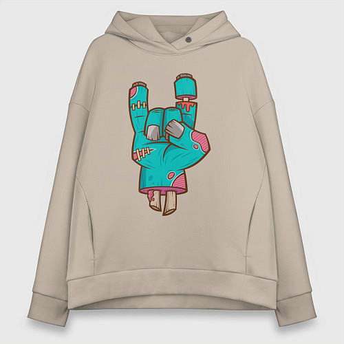 Женское худи оверсайз Рок зомби / Миндальный – фото 1