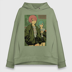 Толстовка оверсайз женская Рам Рем, цвет: авокадо