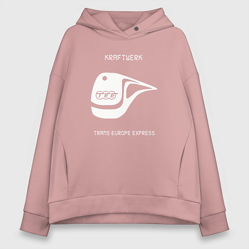 Женское худи оверсайз Kraftwerk - Trans europe express / Пыльно-розовый – фото 1