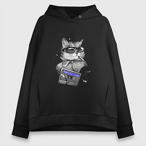 Женское худи оверсайз Depeche Mode - Depeche cat / Черный – фото 1