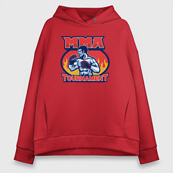 Толстовка оверсайз женская MMA турнир, цвет: красный