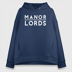 Толстовка оверсайз женская Manor lords logo, цвет: тёмно-синий