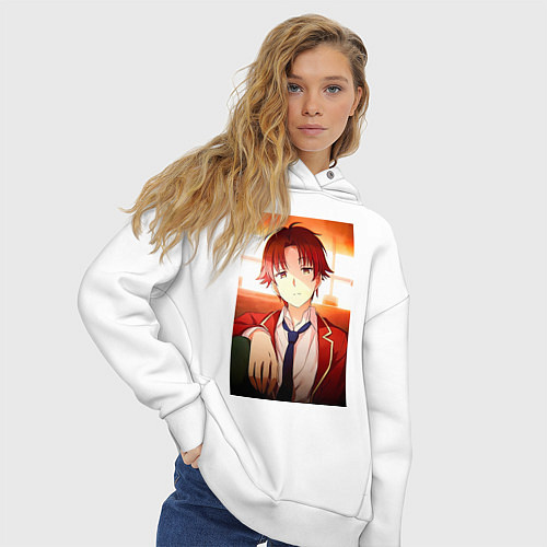 Женское худи оверсайз Киётака Аянокоджи / Белый – фото 3