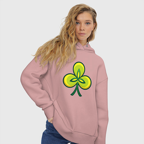 Женское худи оверсайз Ирландский трилистник / Пыльно-розовый – фото 3