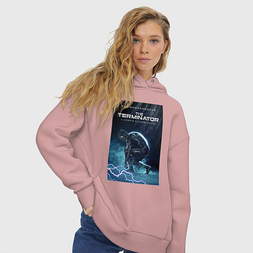 Женское худи оверсайз Терминатор из будущего / Пыльно-розовый – фото 3