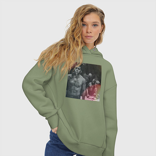 Женское худи оверсайз Ислам Махачев / Авокадо – фото 3