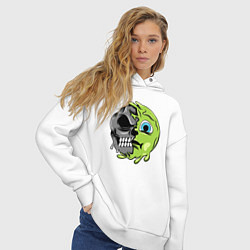 Толстовка оверсайз женская Green smile, цвет: белый — фото 2
