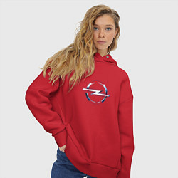 Толстовка оверсайз женская Opel авто спорт, цвет: красный — фото 2