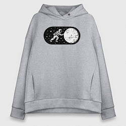 Толстовка оверсайз женская Режим космоса включен, цвет: меланж