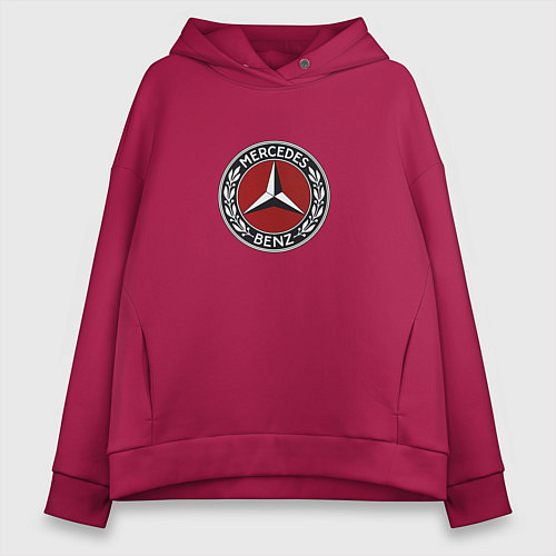 Женское худи оверсайз Mercedes benz sport logo / Маджента – фото 1