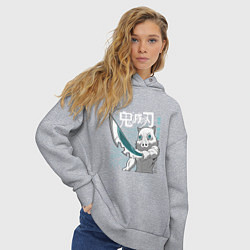 Толстовка оверсайз женская Клинок, рассекающий демонов Инозука, цвет: меланж — фото 2