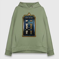 Толстовка оверсайз женская Tardis Sherlock, цвет: авокадо