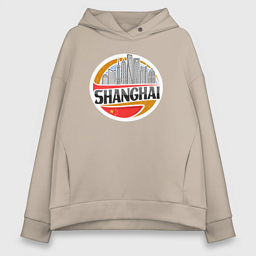 Женское худи оверсайз Шанхай Китай / Миндальный – фото 1