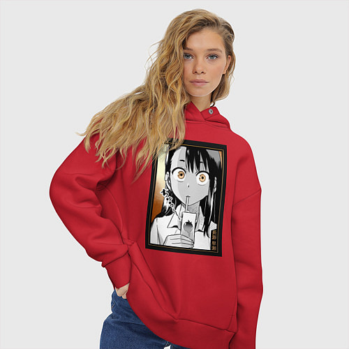 Женское худи оверсайз Не издевайся Нагаторо Хаясэ / Красный – фото 3