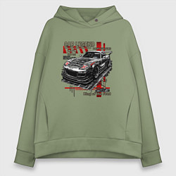 Толстовка оверсайз женская Rx7 Twin turbo, цвет: авокадо