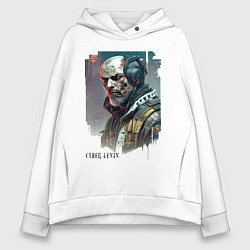 Толстовка оверсайз женская Cyber Lenin - ai art fantasy, цвет: белый