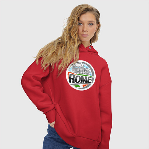 Женское худи оверсайз Рим - Италия / Красный – фото 3