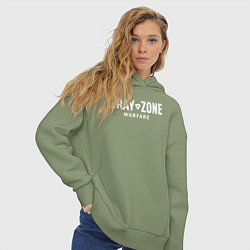 Толстовка оверсайз женская Gray zone warfare logo, цвет: авокадо — фото 2