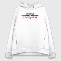 Толстовка оверсайз женская Songs of conquest logo, цвет: белый