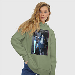 Толстовка оверсайз женская Поднятие уровня в одиночку Джину Сон Пробуждённый, цвет: авокадо — фото 2