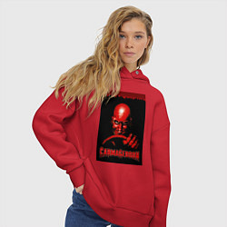 Толстовка оверсайз женская Carmageddon driver retro, цвет: красный — фото 2