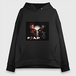 Толстовка оверсайз женская Игра Fear главные герои, цвет: черный