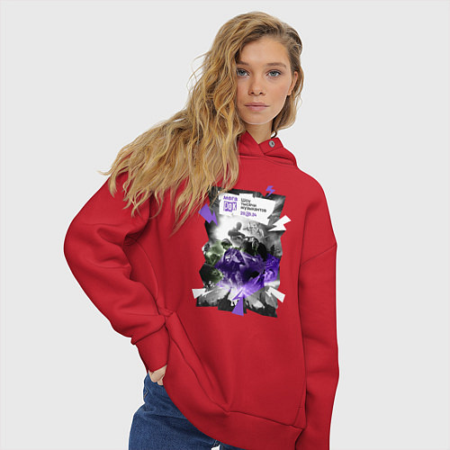 Женское худи оверсайз Мегарок / Красный – фото 3