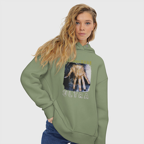 Женское худи оверсайз Depeche Mode - Ultra hand / Авокадо – фото 3