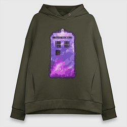 Толстовка оверсайз женская Violet tardis, цвет: хаки