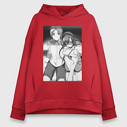 Толстовка оверсайз женская Реинкарнация безработного Эрис Бореас Грейрат Руде, цвет: красный