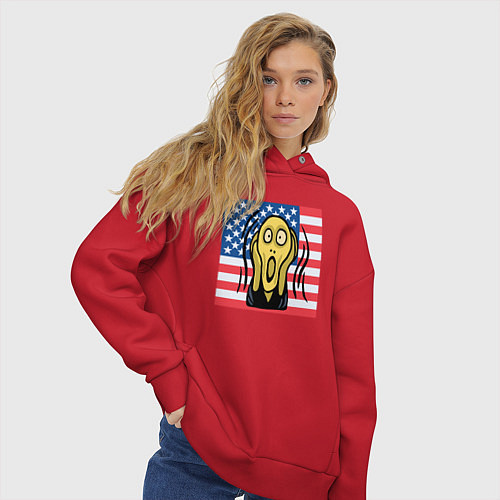 Женское худи оверсайз Крик США / Красный – фото 3
