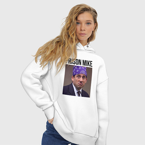 Женское худи оверсайз Prison mike Michael Scott - офис / Белый – фото 3