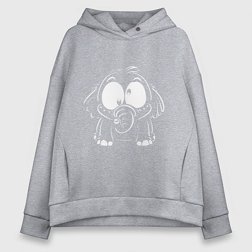 Женское худи оверсайз Белый слон / Меланж – фото 1