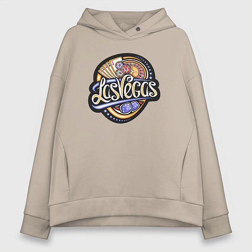 Женское худи оверсайз Casino Las Vegas / Миндальный – фото 1