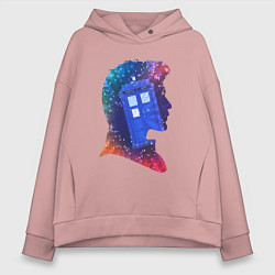 Толстовка оверсайз женская Tardis and doctor, цвет: пыльно-розовый