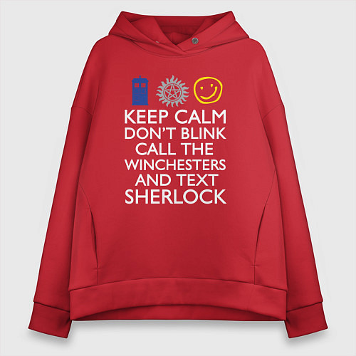 Женское худи оверсайз Doctor Sherlock / Красный – фото 1